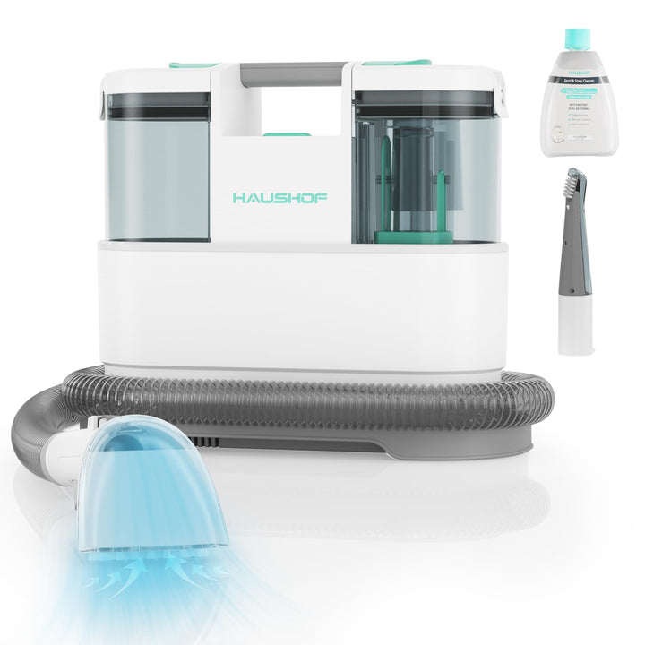 HAUSHOF StainZapper Pro Waschsauger Teppichreiniger, 450W 12kPa Polsterreiniger 1,5+0,8L mit Reinigu