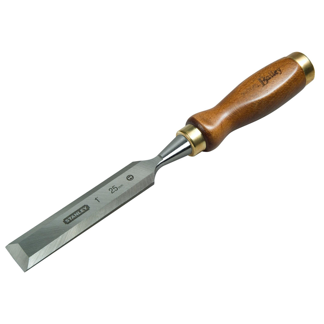 Stanley Bailey Stechbeitel, (25 mm Eisenbreite, 160 mm Eisenlänge, Kunststoff-Kappe, nachschärfbar)