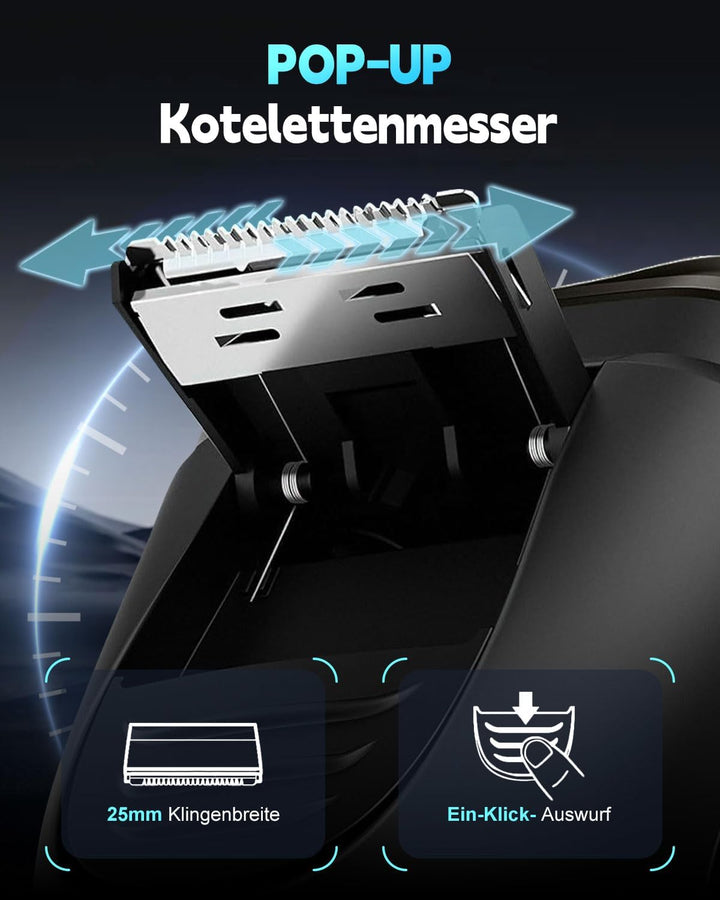 Rasierer Herren Elektrisch mit 4D-Schwebekopf, 2026 New IPX7 Wasserdichter Elektrorasierer, Nass- un