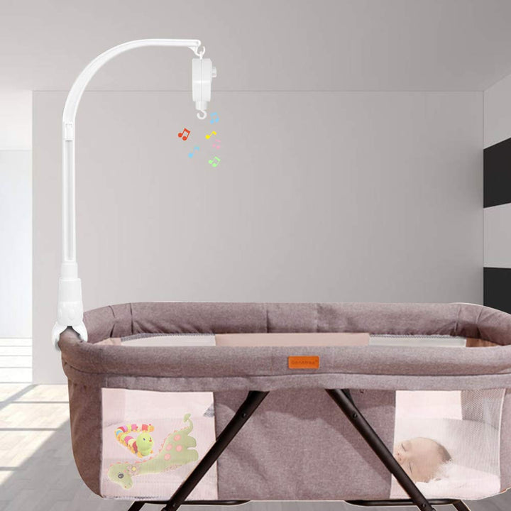 AFUNTA 23 Zoll Babybett Klaue Mobile Bett Glockenhalter mit Spieluhr, verstellbarer Halter DIY Spiel