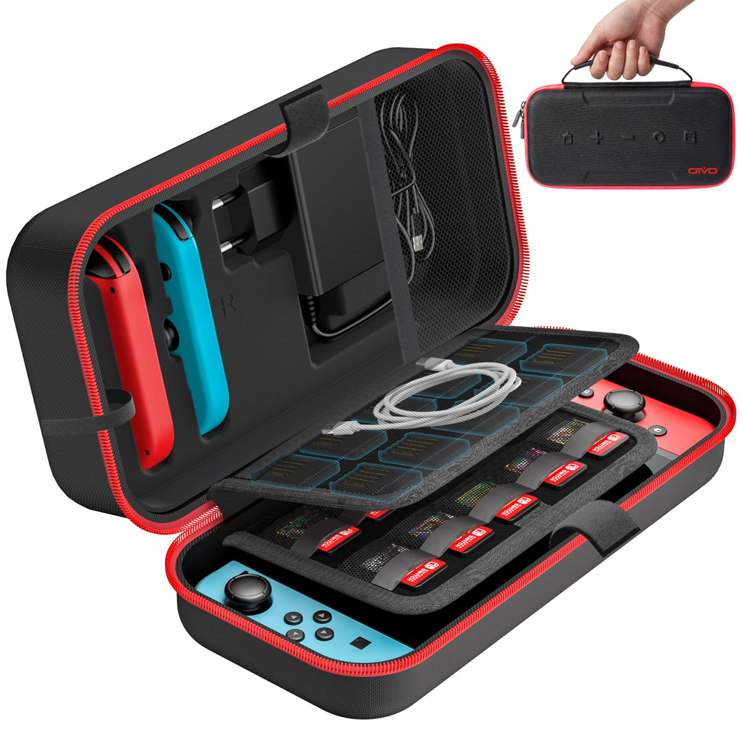 OIVO Switch Tasche kompatibel mit Nintendo Switch/OLED-Modell, Grosse Switch Tragetasche für Joycon