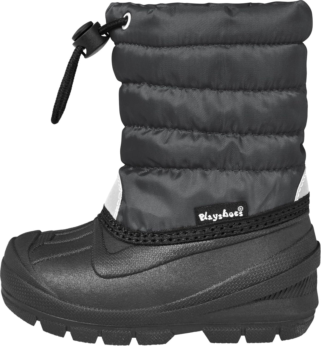 Playshoes Jungen Kinder Winter-Bootie Schneeschuh Outdoor Winterstiefel 20/21 EU Anthrazit, 20/21 EU
