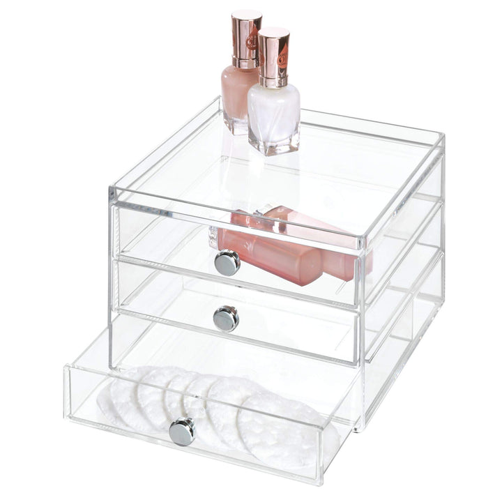 iDesign 37060EU Clarity 3 Stapelbare Schubladen Schmal, durchsichtig, 3 Stapelbare Schubladen Schmal