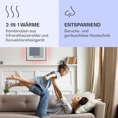 Klarstein 2-in-1 Infrarotheizung & Konvektor, Infrarotheizung mit Thermostat 500W, IP44-Infrarotheiz