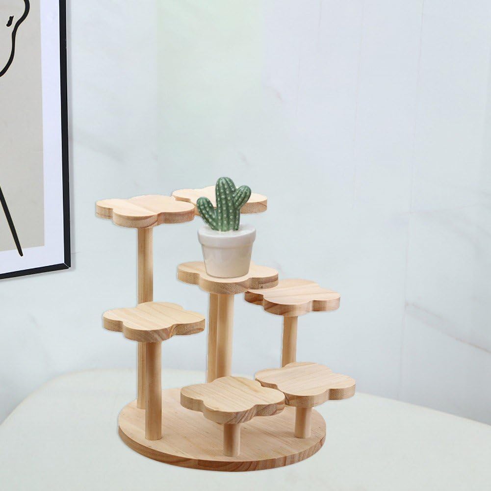 Blumentopfhalter, Mehrschichtiges Blumenregal, Holz-Desktop-Display-ständer, Parfüm-Organizer-Rack F