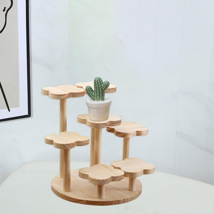 Blumentopfhalter, Mehrschichtiges Blumenregal, Holz-Desktop-Display-ständer, Parfüm-Organizer-Rack F