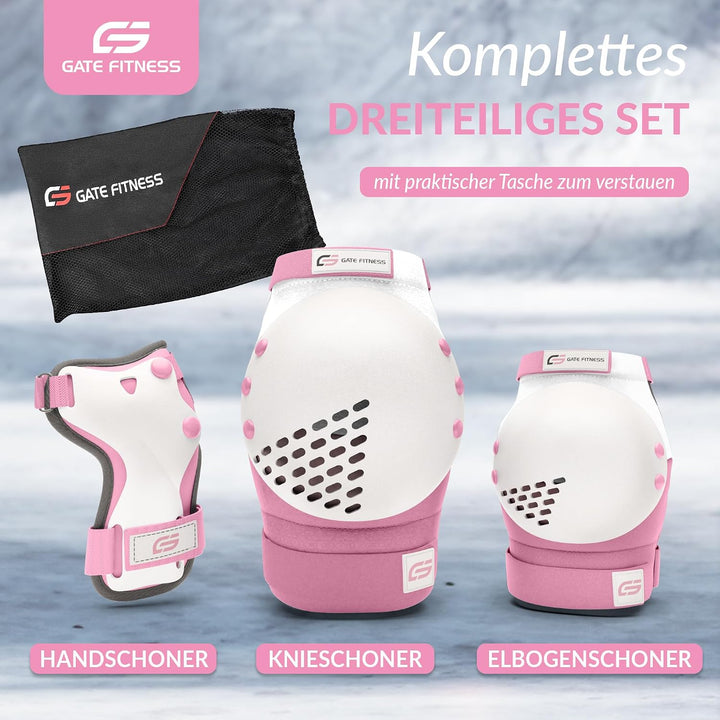 GATE FITNESS® Protektoren Set für Kinde &amp; Erwachsene - Schutzausrüstung Set [6 Teilen] Knieschützer