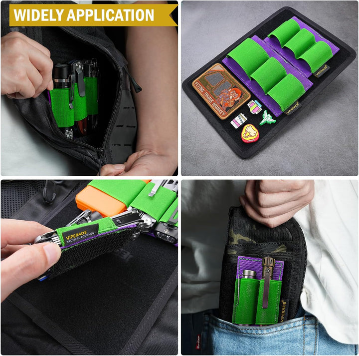 VIPERADE PL6 Elastischer EDC Organiser Klein Klett Organizer Insert,Modulare Elastische Schleife Pan