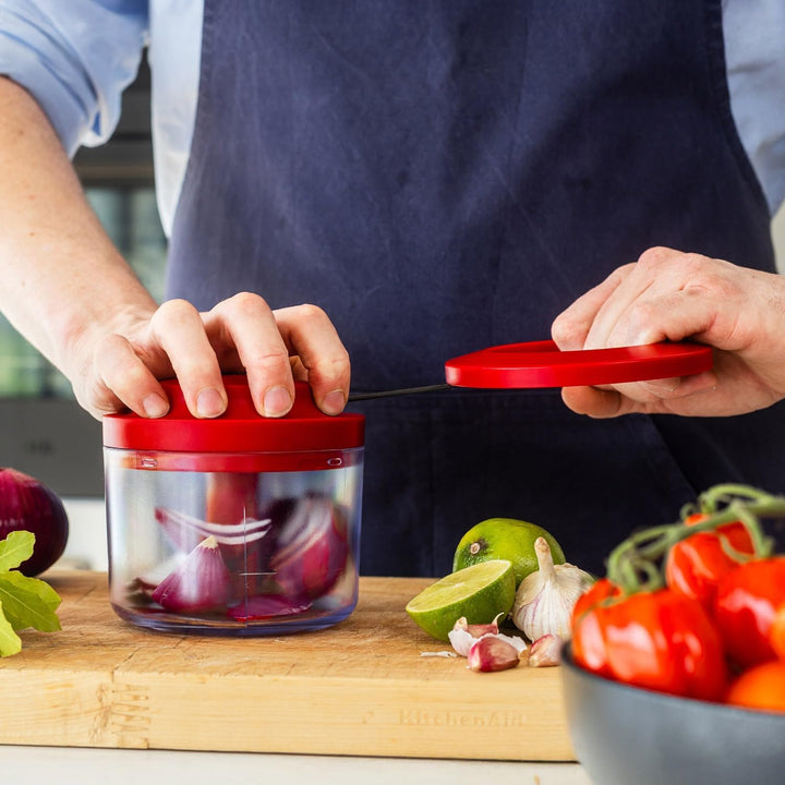 KitchenAid Manueller Zerkleinerer für Lebensmittel, Mehrzweck-Küchenmaschine, Zugschnur und rutschfe