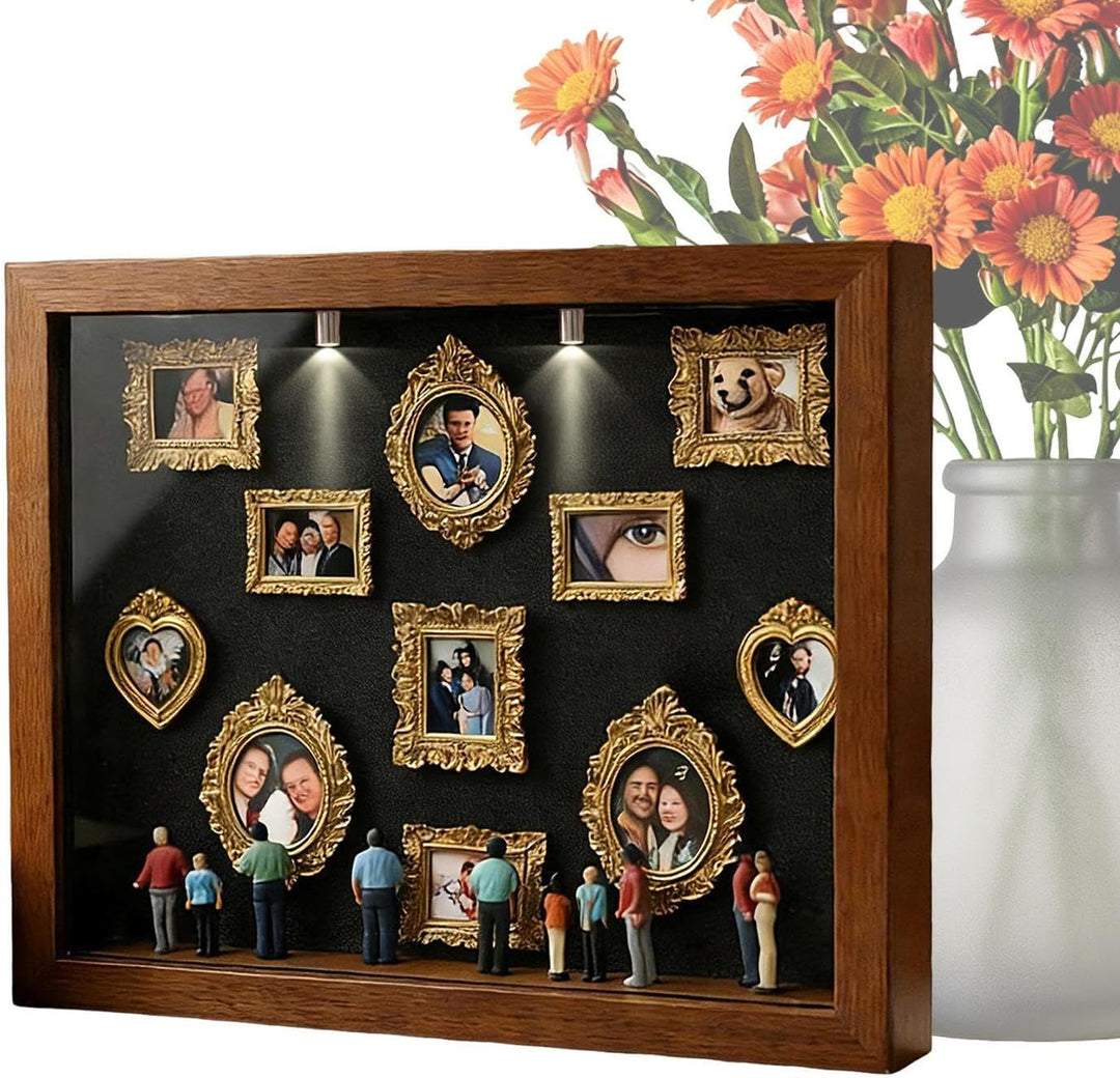 DIY Mini Museum Silhouette Box, Mini Figuren Menschen Museum Bilderrahmen Set, Kreatives Erinnerungs