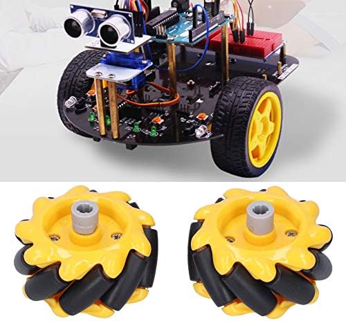 Eujgoov Mecanum-Rad, 48mm Omnidirektionales Rad Smart Robot Autozubehör DIY Spielzeugkomponenten(2 P