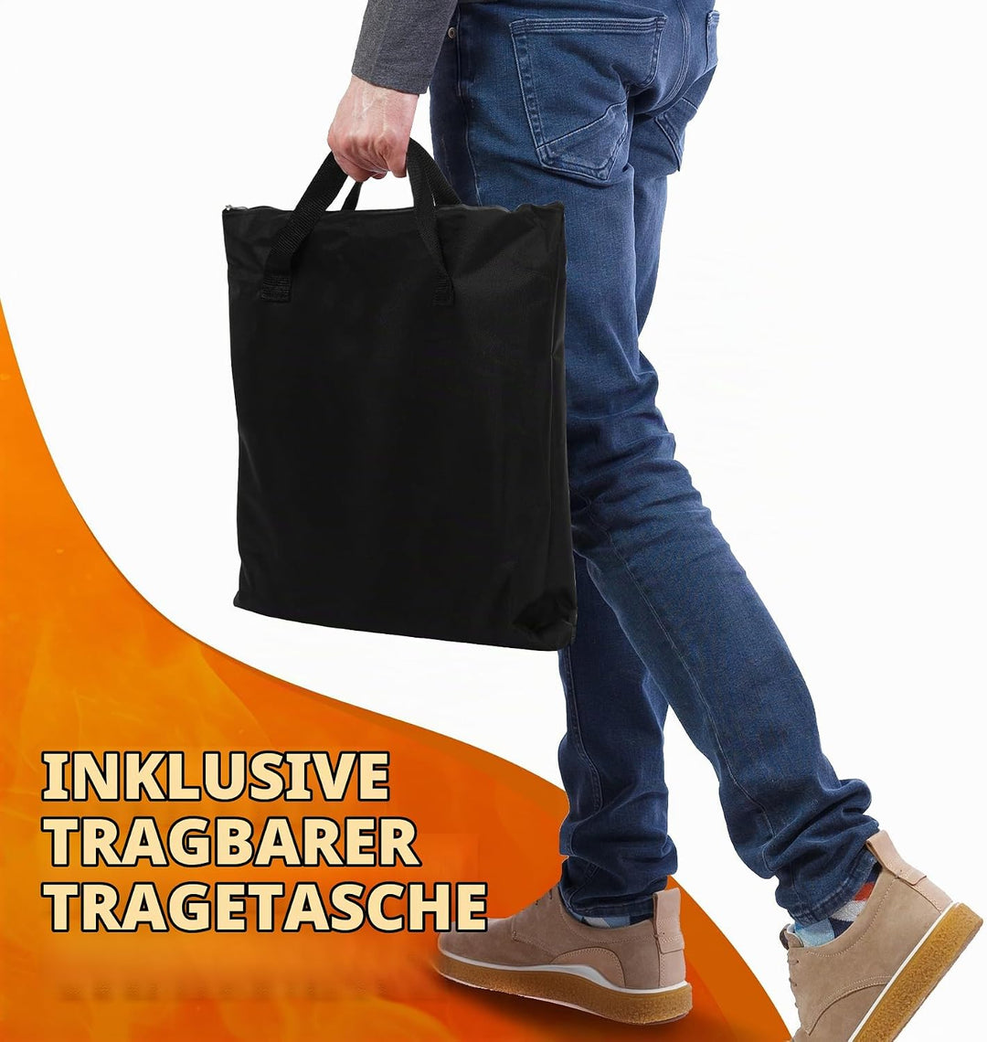 REDCAMP Faltbare Camping Feuerstelle mit Grillrost, tragbar, 2 in 1, Eisen