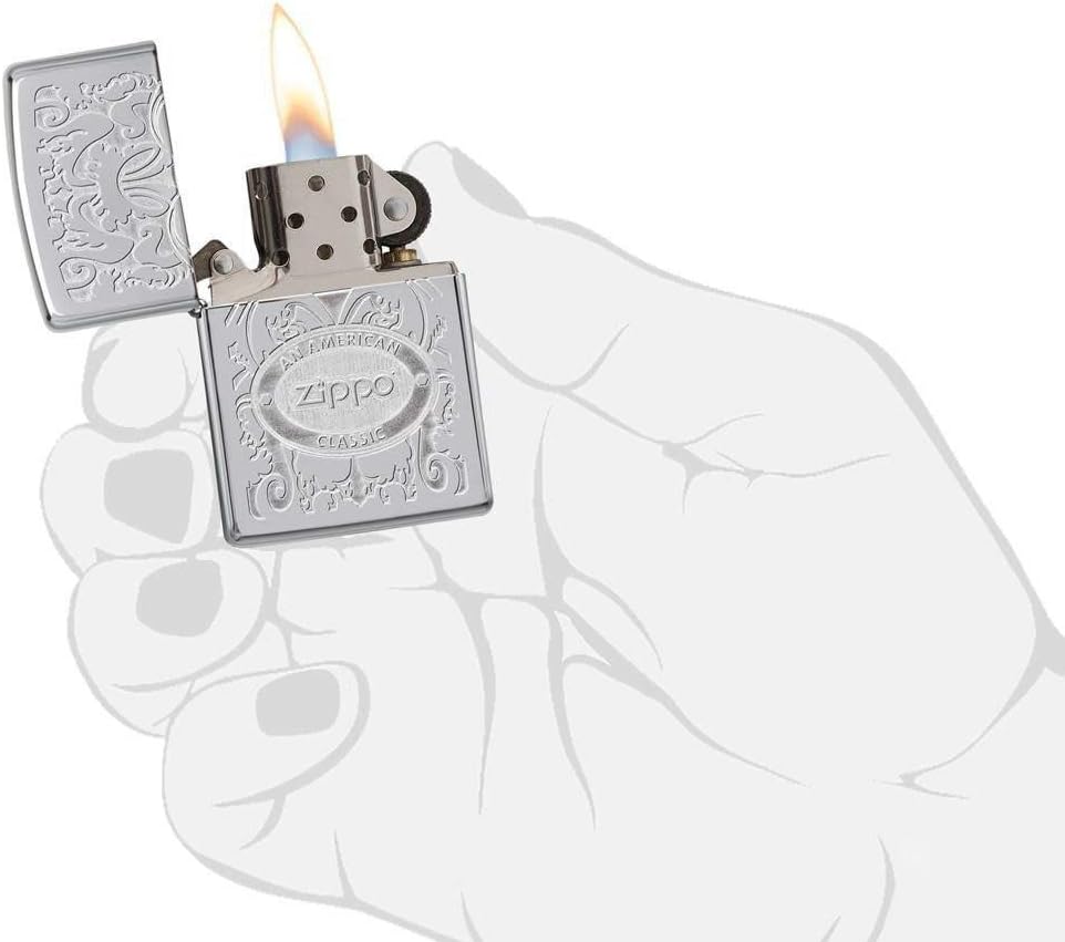 Zippo Feuerzeug Gleaming Patina, Chrom hochglanzpoliert