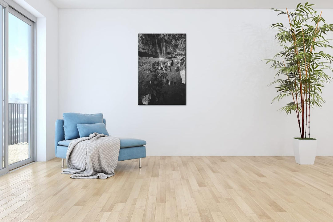 deyoli zauberhafter Wasserfall Format: 60x40 cm Effekt: Schwarz&amp;Weiss als Leinwandbild, Motiv fertig