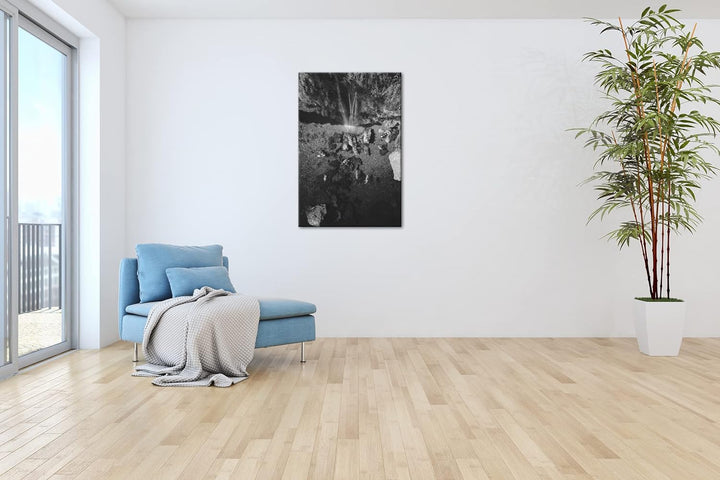 deyoli zauberhafter Wasserfall Format: 60x40 cm Effekt: Schwarz&amp;Weiss als Leinwandbild, Motiv fertig