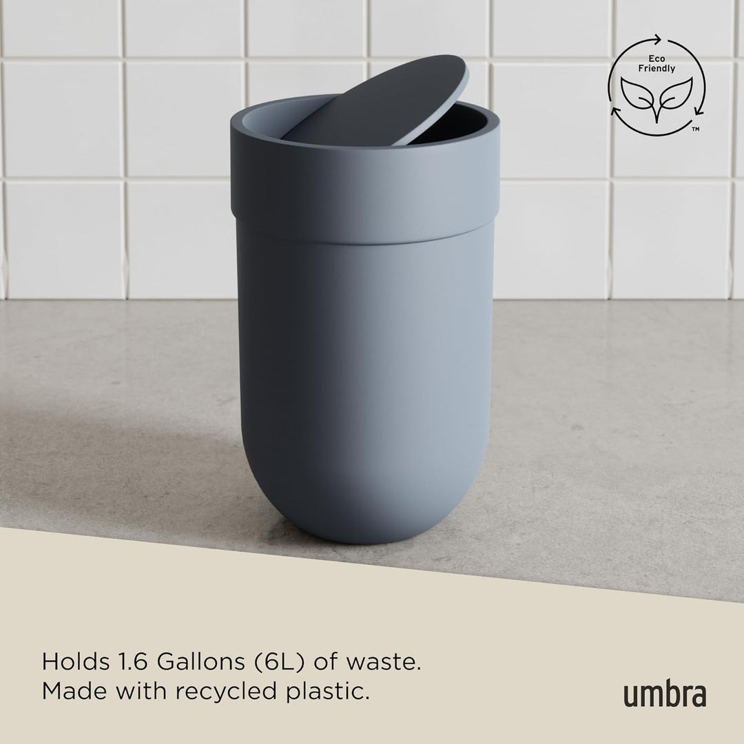 Umbra Touch Abfalleimer mit 6 L Fassungsvermögen und Schwingdeckel – Kosmetikeimer und Papierkorb fü