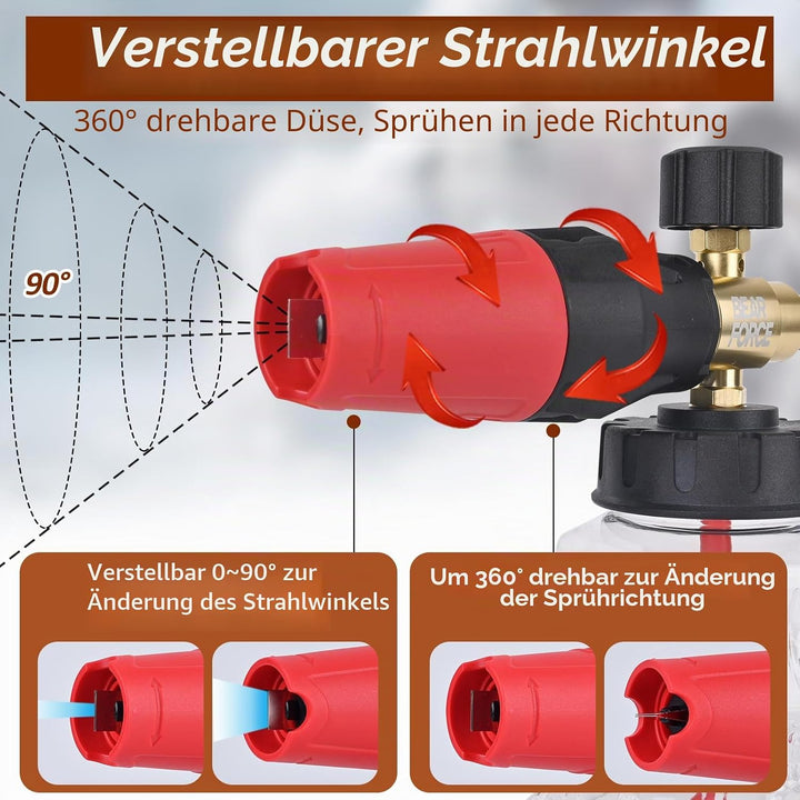 BEAR FORCE Hochdruckreiniger Schneeschaumlanze kompatibel für Lavor Wash Lidl, Vax, Parkside, Sterwi