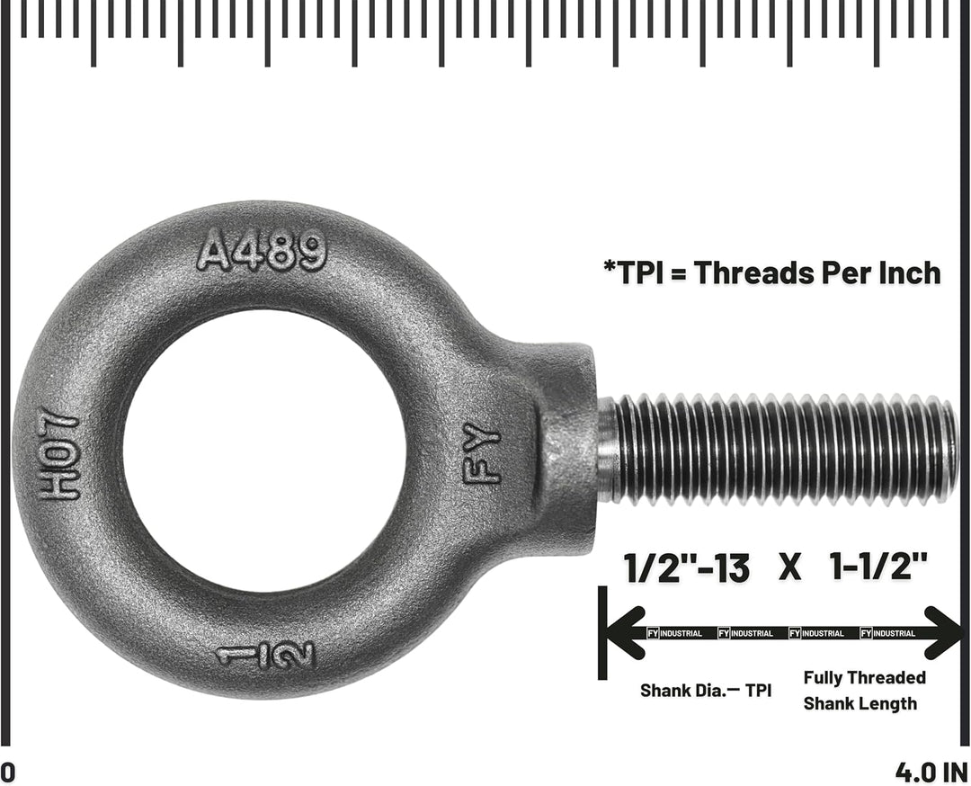 3 Stück Augbolzen 1,27 - 33 x 3,8 cm 1/2"-13 X 1-1/2" einfarbig 3, 1/2"-13 X 1-1/2" einfarbig 3