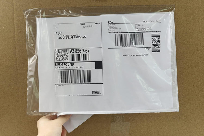 100PCS(240x340mm) FBA Transparente Versandtaschen aus Folie für Lieferscheine, Rechnungen Liefersche