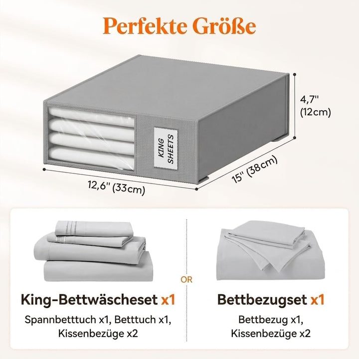 Lifewit 6 Stück Bettlakenbeutel, Faltbarer Bettwäsche-Organizer für Bettlaken mit Klarsichtfenster,