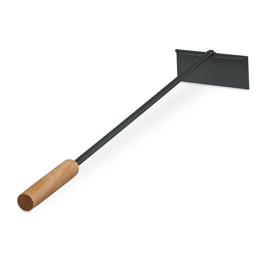 Relaxdays Aschekratzer, mit Holzgriff, Metall, 53 cm lang, für Grill, Feuerstelle & Ofen, Ascheschie