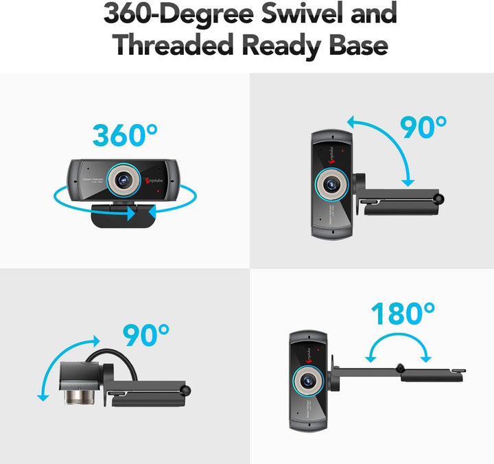 Angetube HD Gaming Webcam 1080P mit Mikrofon,USB PC Streaming Webcam mit Breitbild-Videoanrufen und