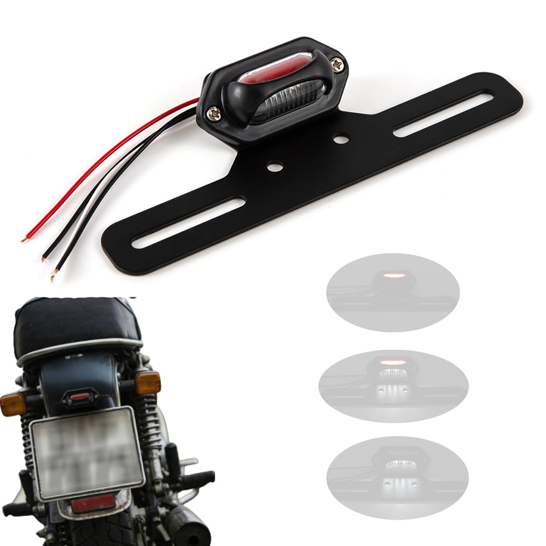Motorrad Rücklicht LED mit Halterung Motorradrücklicht Bremslicht Kennzeichenbeleuchtung E-geprüft R