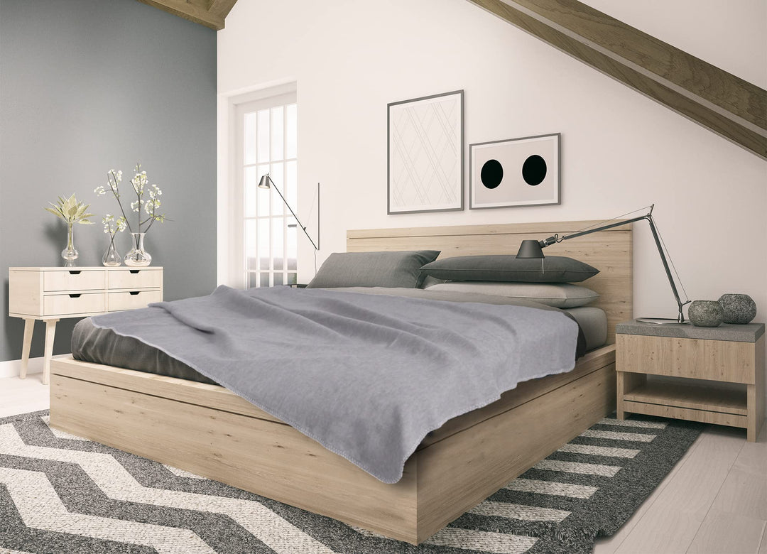 sleepling Kuscheldecke Made in Germany, Sofadecke, 150 x 200 cm,Made in Green, waschbar, grau Grau 1