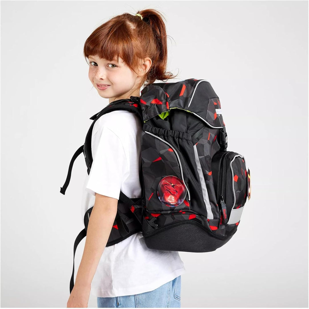 ergobag pack Set ergonomischer Schulrucksack, Set 6-teilig TaekBärdo - Grau
