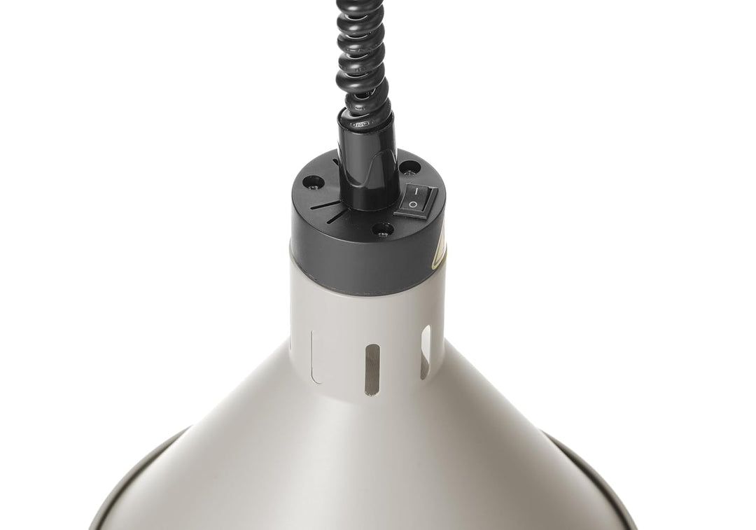 HENDI Wärmelampe, Konisch, Inkl. Bruchsicher Infrarotlampe, Höhenverstellbar, zum Warmhalten von Spe