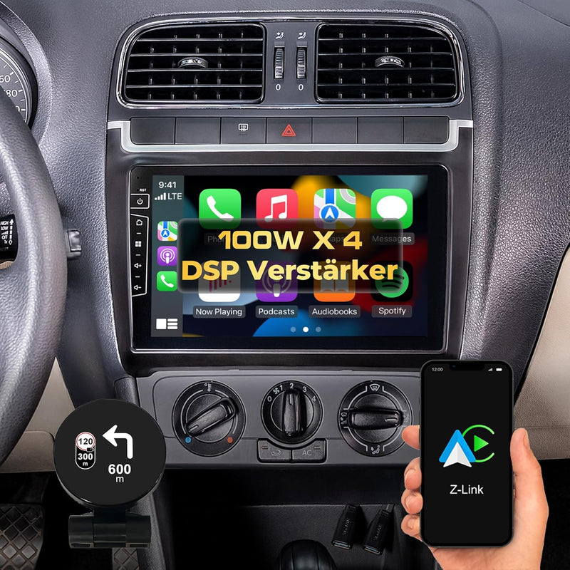 DYNAVIN Android Autoradio Navi für VW Polo 2009-2014, 9 Zoll OEM Radio mit Wireless Carplay und Andr