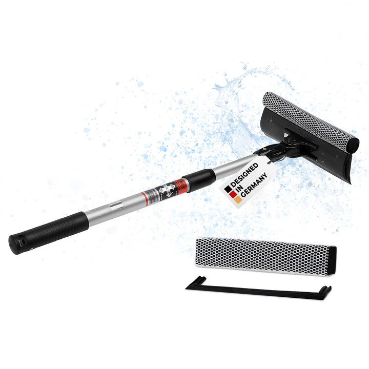 HEYNER® Scheibenreiniger Set I Super Cleaner L PRO mit Teleskopgriff + Ersatzkit I Auto Reinigungs-B