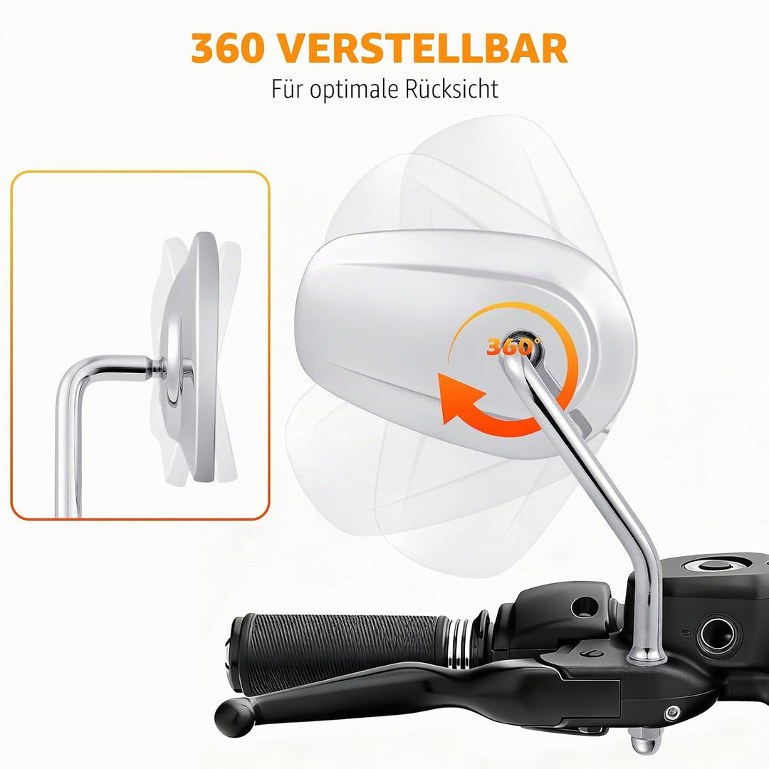 M8 10mm Chrom Motorrad Rückspiegel Seitenspiegel Rückspiegel Für Fatboy Softail Sportster 883 Eisen