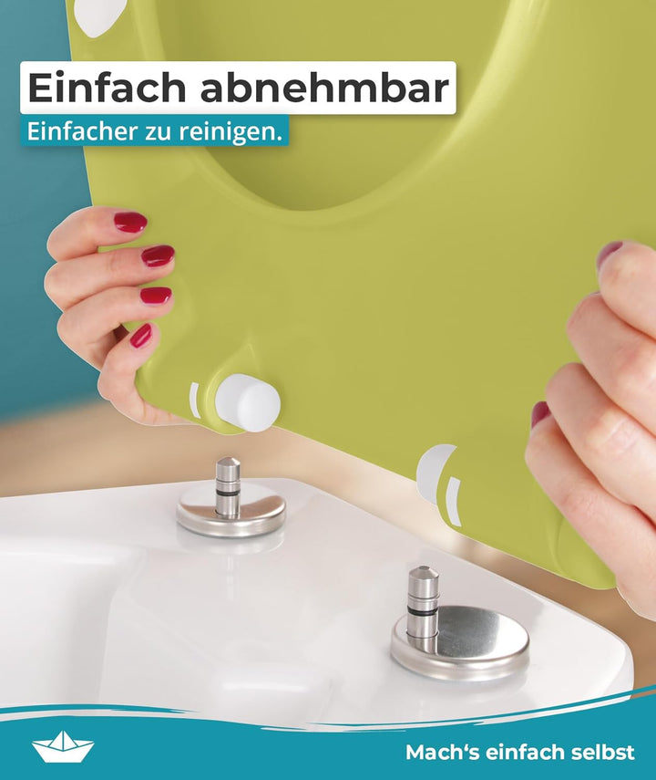 Calmwaters® Premium WC Sitz einfache Montage, Toilettendeckel bis 250 kg, Made in EU, antibakteriell