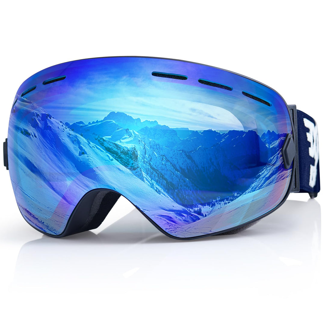EXP VISION Snowboard Skibrille für Herren Damen Jugend, 100% UV400 Schutz Anti Beschlag über der Bri