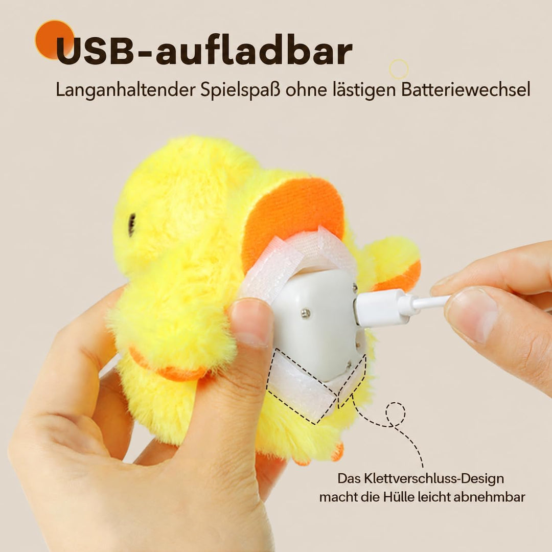 Potaroma Katzenspielzeug Ente, Katzenminze, Elektrisch &amp; Interaktiv, Kitten | Plüsch mit Touch-Senso