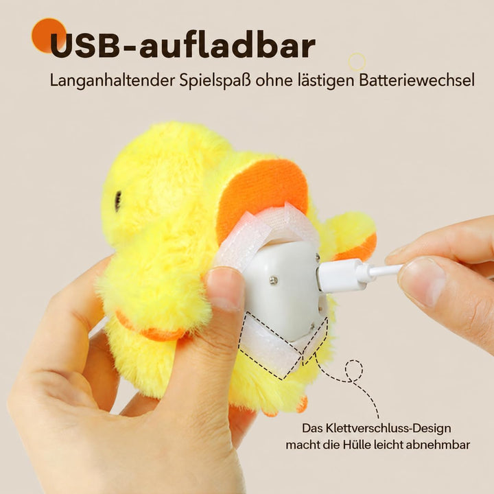 Potaroma Katzenspielzeug Ente, Katzenminze, Elektrisch &amp; Interaktiv, Kitten | Plüsch mit Touch-Senso