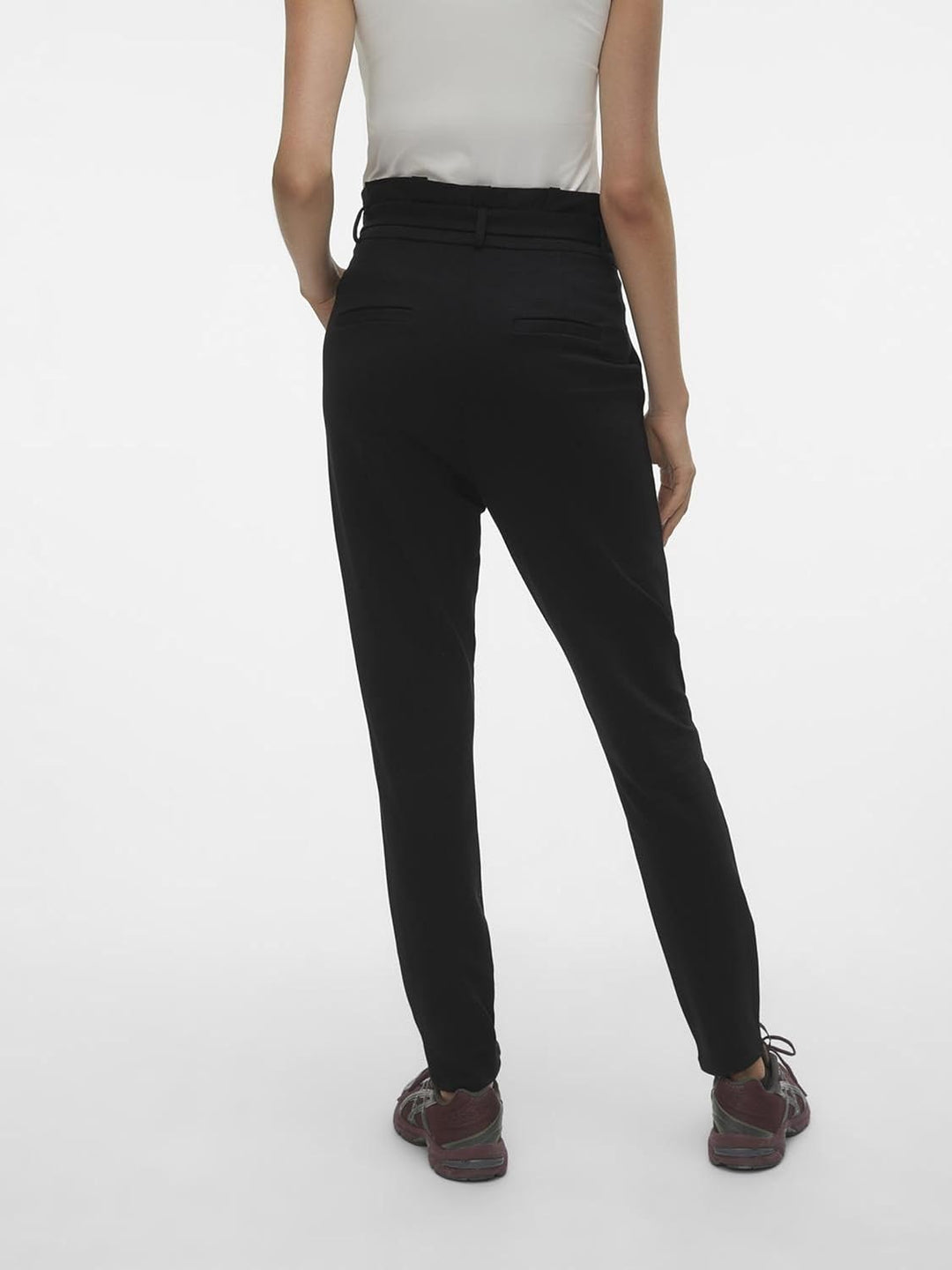 VERO MODA Damen Vmeva Hr Loose Paperbag PNT Ga Tall Noos Hose XS / 36L Schwarz, XS / 36L Schwarz