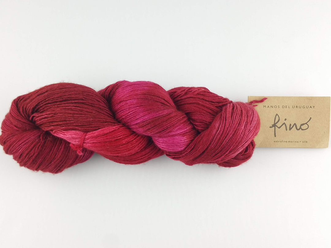 Manos Del Uruguay Fino Silk Blend – 100 g 6422 Flamme, handgefärbtes Strickgarn, 1 Stück