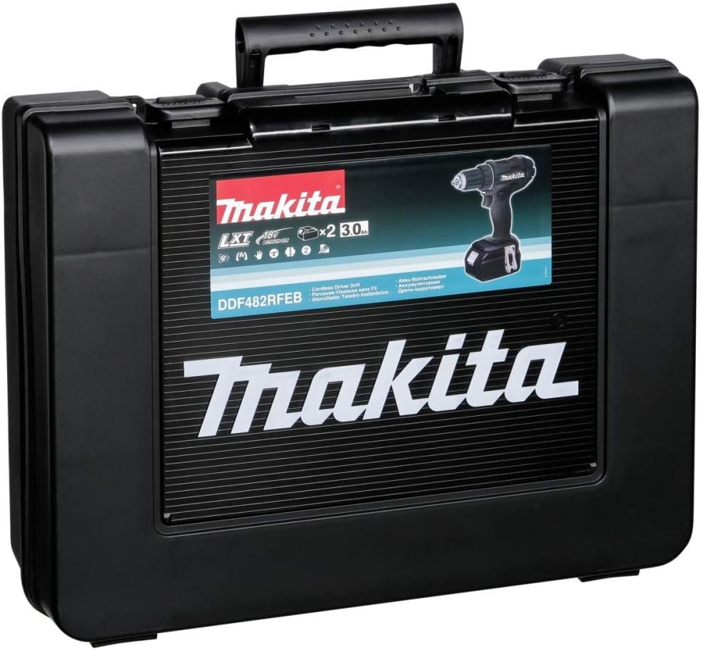 Makita DDF482RFEB Akku-Bohrschrauber im Transportkoffer DDF 482 RFEB 2x18,0V-LI 3,0Ah, 1 W, 18 V, Sc