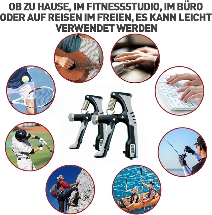 Griffkraft trainer Handtrainer Fingertrainer 2er Set，Einstellbarer Widerstand Handtrainer (10-100kg)