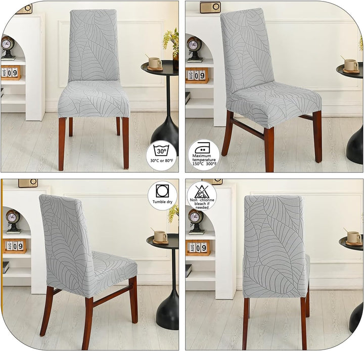 SHENGYIJING Stretch Set of 2 or 4 or 6 Waterproof Dining Chair Covers for Dining Room, Removable and
