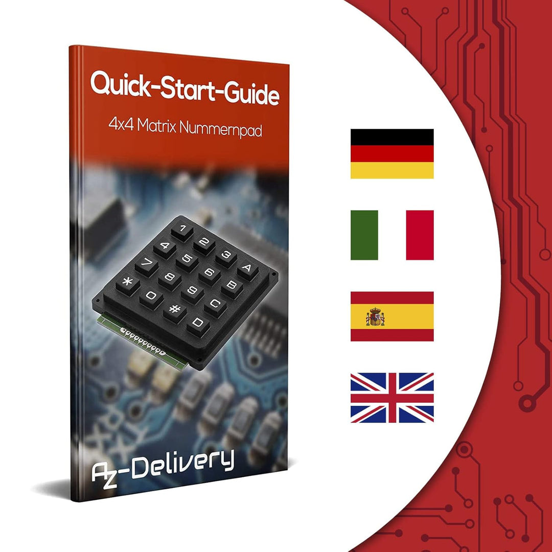 AZDelivery 5 x 4x4 Matrix Keypad Tastatur kompatibel mit Arduino und Raspberry Pi inklusive eBook!,