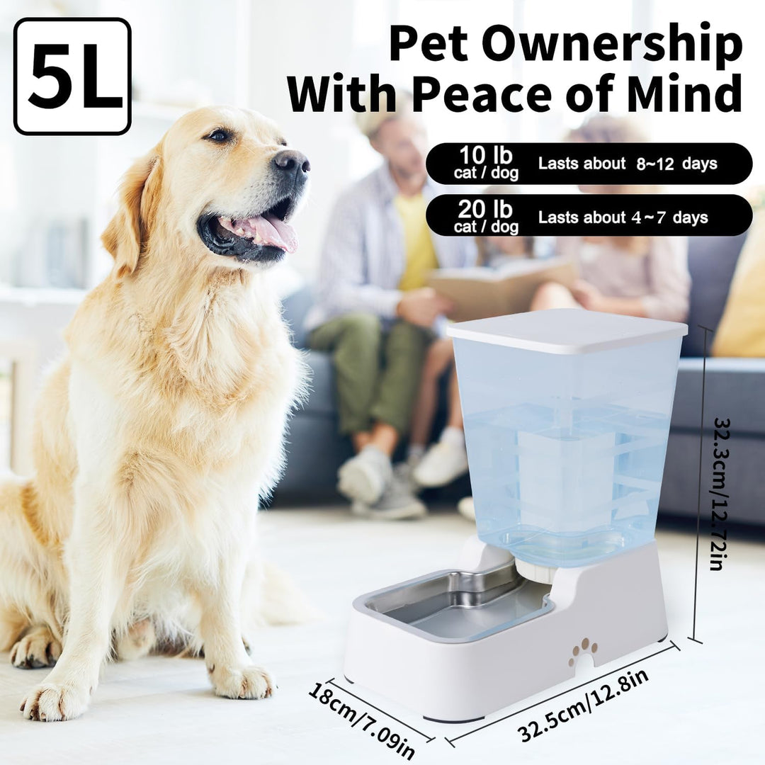 5L Automatischer Hundefutterspender und Hundewasserspender Katzenfutterspender und Katzenwasserspend