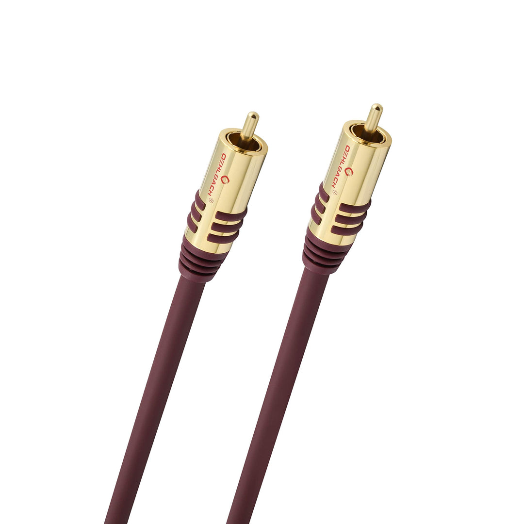 Oehlbach NF Sub, Cinch Subwoofer-Kabel - Audiokabel - rund - OFC - 2m - Bordeaux Rot 2m Single, Rot