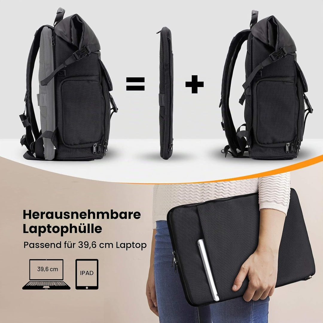 TARION Kamerarucksack Wasserdicht Fotorucksack Kameratasche DSLR Rucksack mit 15,6 Zoll Laptophülle