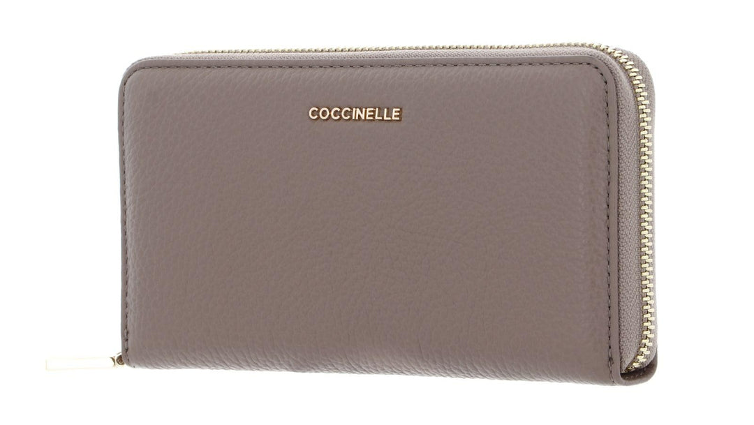 Coccinelle Metallic Soft - Geldbörse 7cc 18 cm warm Taupe