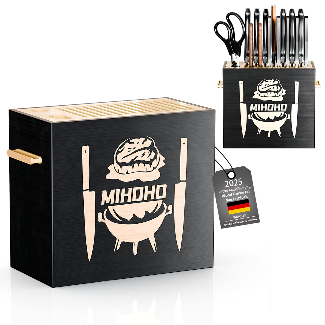Universal-Messerblock aus Holz mit Schlitzen, Messerhalter/Messer-Organizer aus Holz, einzigartige M