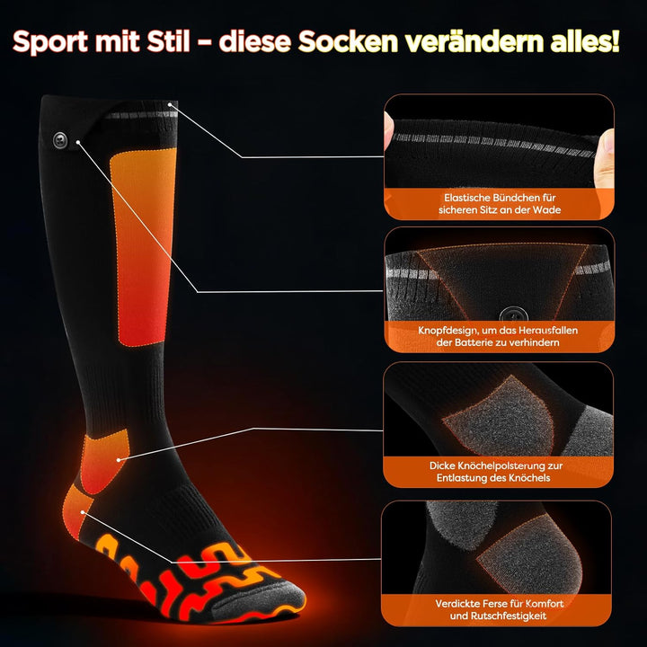 Beheizbare Socken, Beheizte Socken Damen Herren, die Lösung für Maximale Heizfläche im Jahr 2025 5V