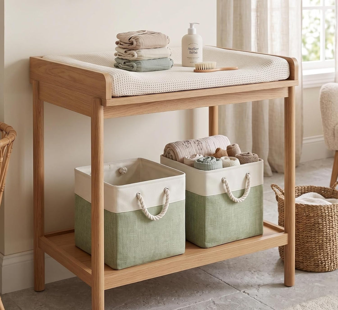 SOCOHOME Aufbewahrungsboxen Stoff, 25x25x25cm körbe Aufbewahrung für Spielzeug Regal Garderobe,Wasch